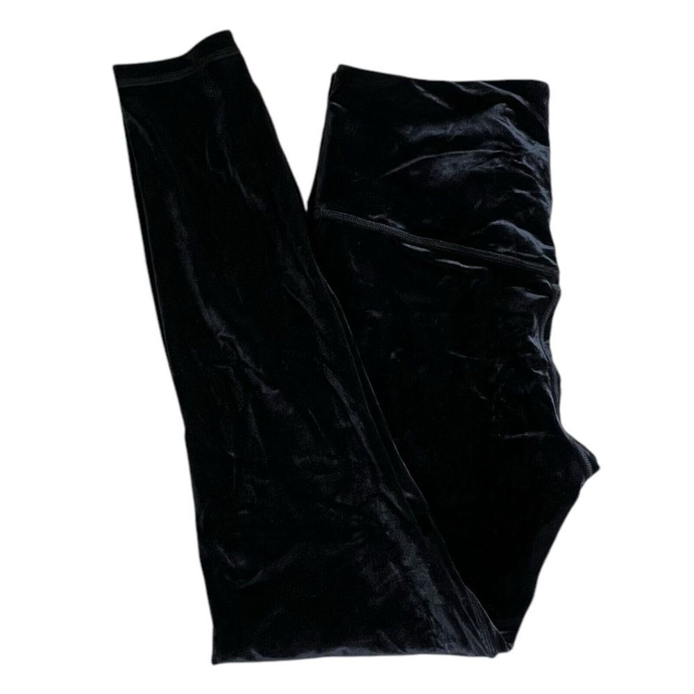 Athleta Womens Medium Black High Rise Elation Velvet Tight #511387